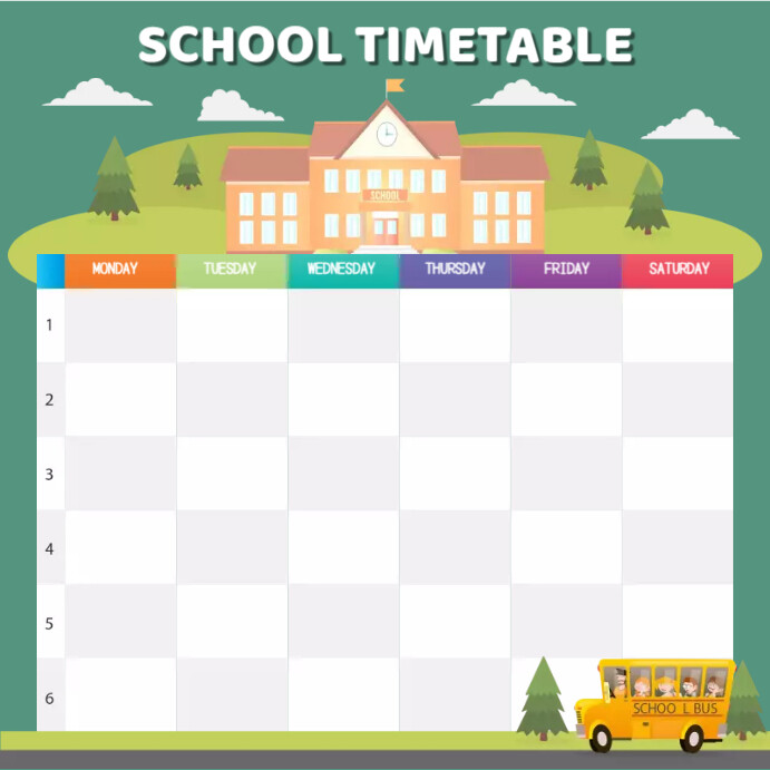 School Timetable Poster Template | PosterMyWall