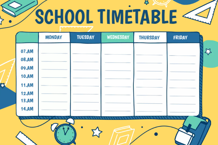 Homework Timetable Poster Plantilla de School Timetable Poster | PosterMyWall