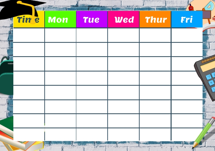 School Timetable Poster Template | PosterMyWall