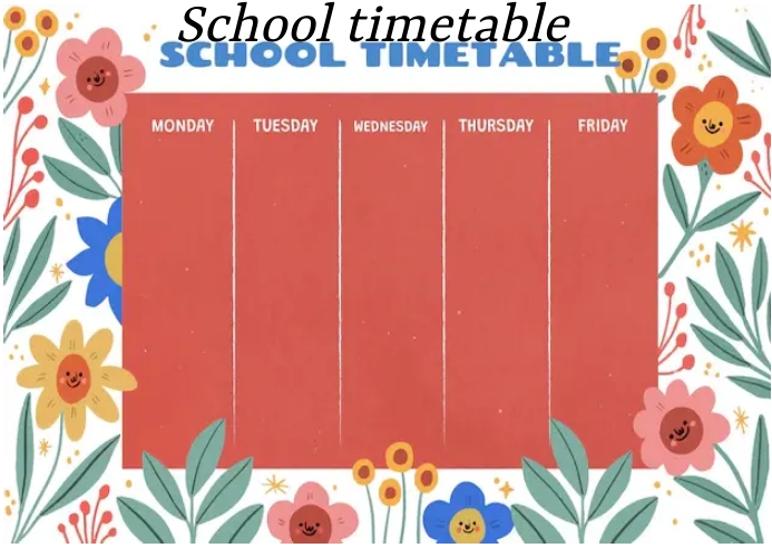 School timetable poster template | PosterMyWall