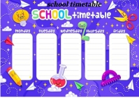 Homework Timetable Poster School timetable poster template | PosterMyWall