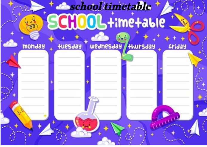 School timetable poster template | PosterMyWall