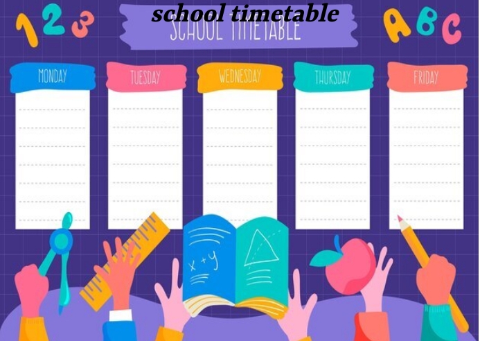 School timetable poster template | PosterMyWall