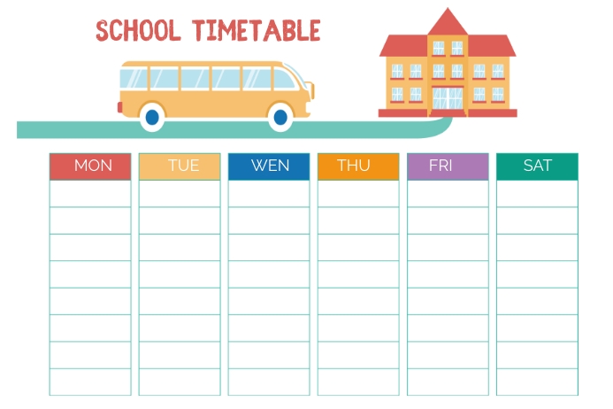 Copy of School Timetable Template, | PosterMyWall