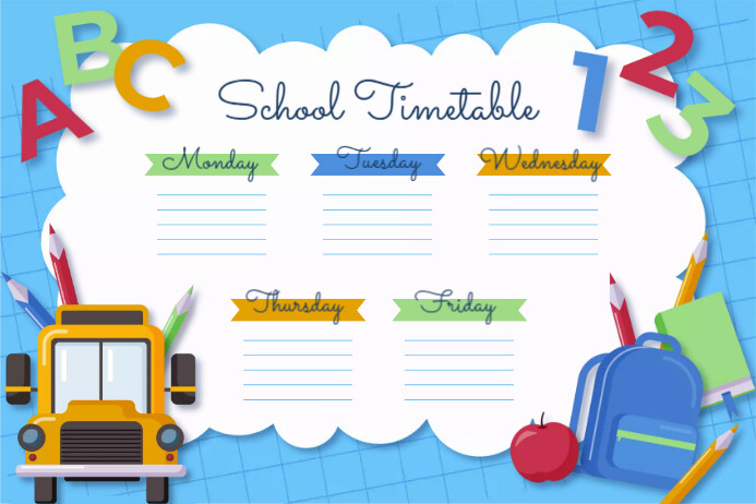 Copy of School Timetable Template Ads | PosterMyWall