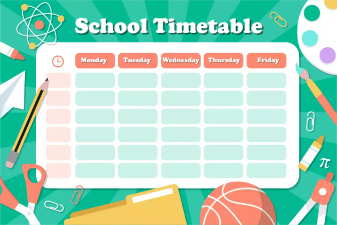 Homework Timetable Poster School Timetable Template Ads | PosterMyWall