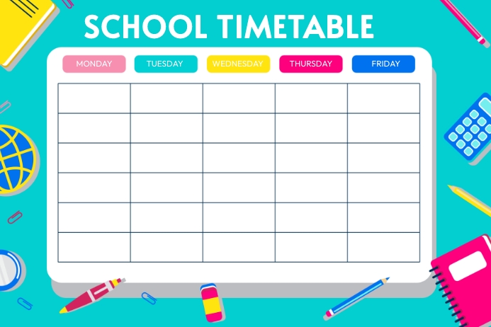 Homework Timetable Poster School Timetable Template Design | PosterMyWall