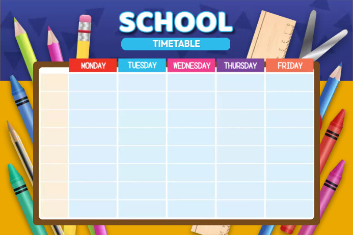 School Timetable Template | PosterMyWall