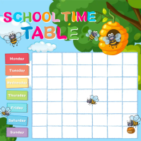 School Timetable Template Instagram Post