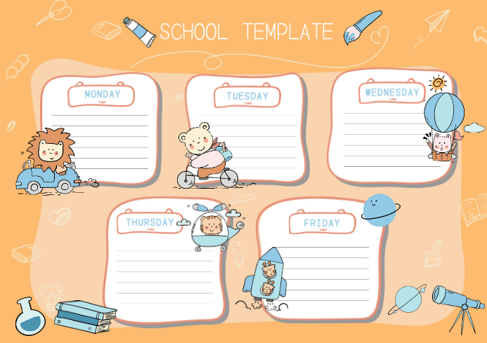 School Timetable Template Design | PosterMyWall