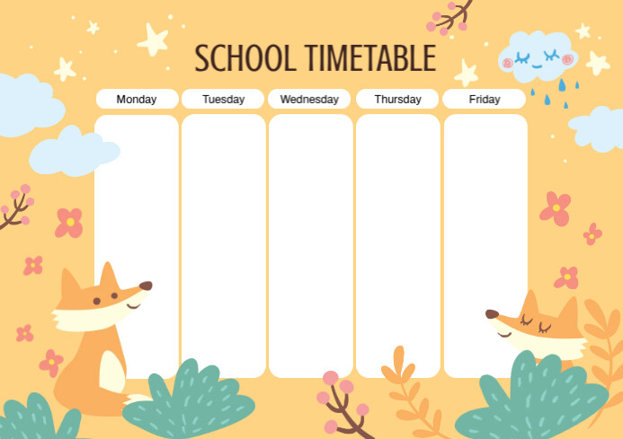 School Timetable Template Design | PosterMyWall