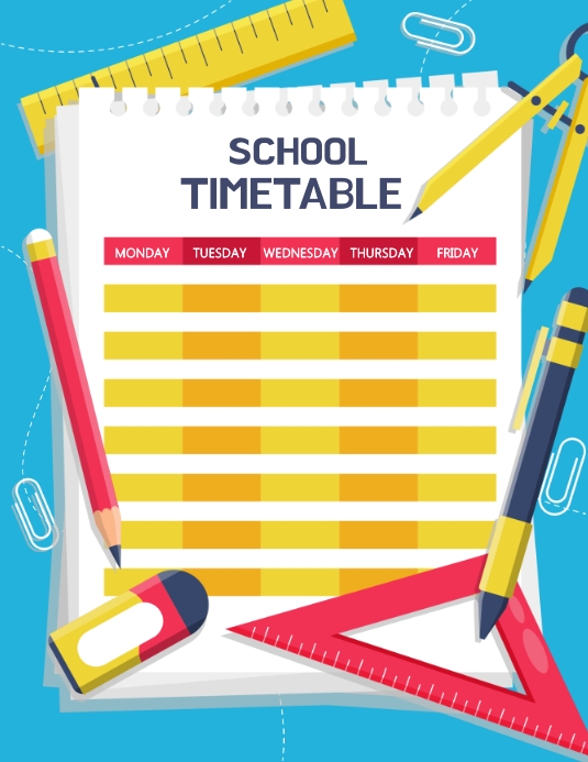 Copy of School Timetable Template Flyer | PosterMyWall