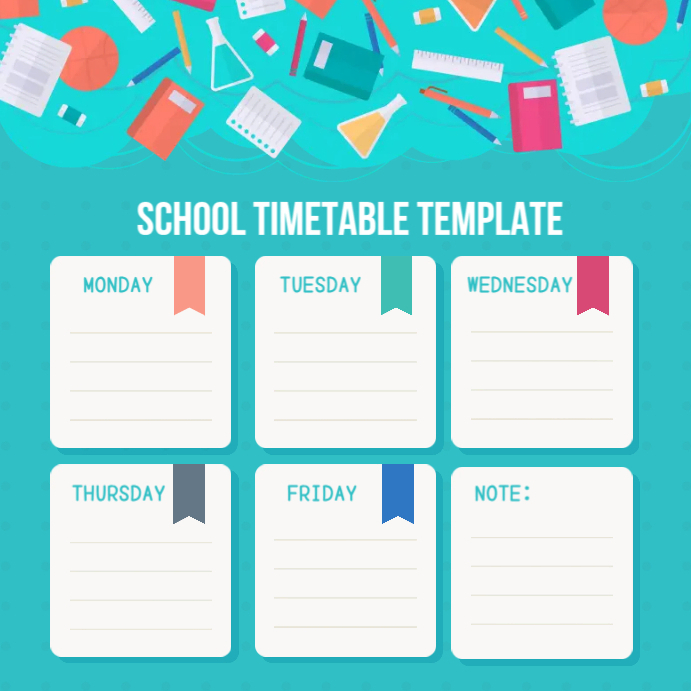 School Timetable Template Simple Design | PosterMyWall