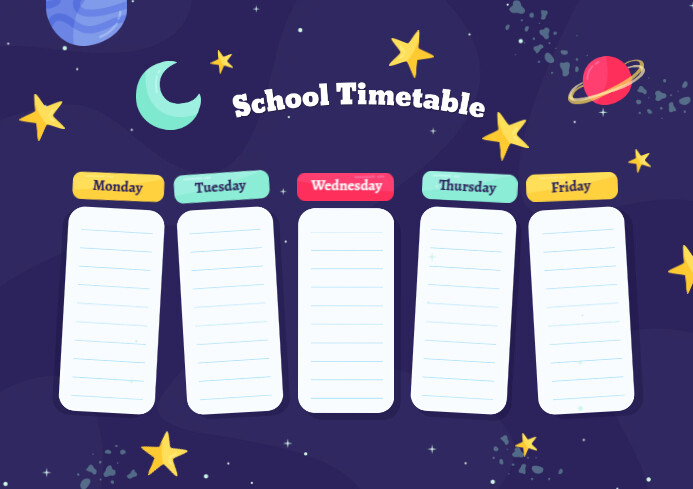School Timetable Unique Design Template | PosterMyWall