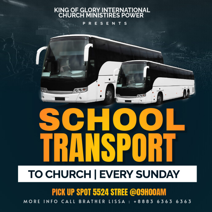 school transport Instagram-opslag template