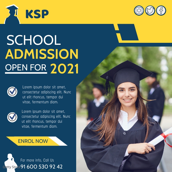 College Program Post School/University/College Admission Open 2021 Template | PosterMyWall