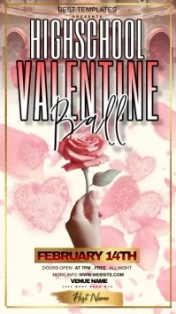 school valentines day ball party design ad template