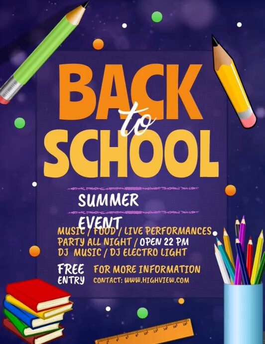 school video, back to school video Ulotka (US Letter) template