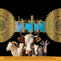 Schwarz Fröhlich Eid Mubarak Quadrat Video Square (1:1) template