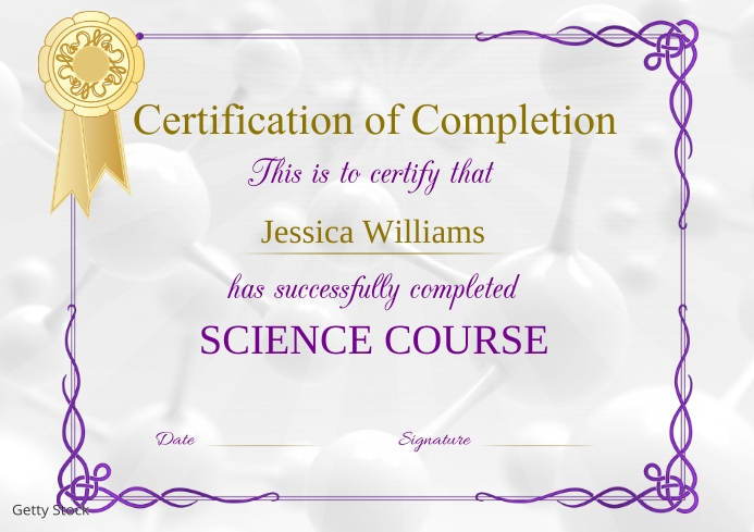 Science Certificate Template PosterMyWall