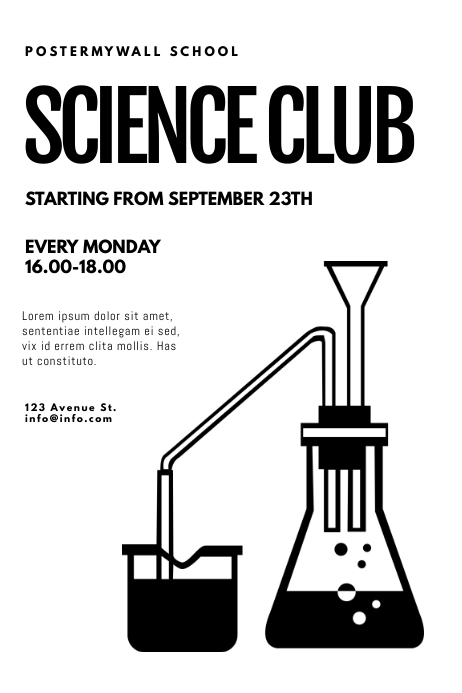 Science Club Label Science club flyer design template | PosterMyWall