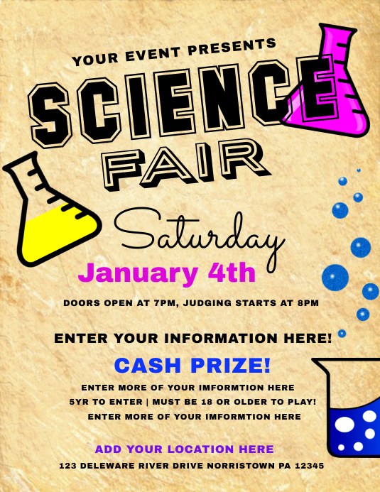 SCIENCE FAIR Рекламная листовка (US Letter) template