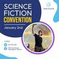 Science Fiction Day Convention Poster Square (1:1) template