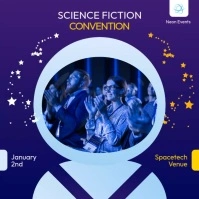 Science Fiction Day Convention Video Post Square (1:1) template