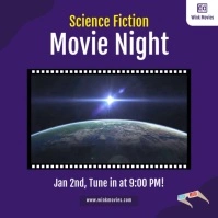 Science Fiction Day Movie Night Video PostSci Kvadrat (1:1) template