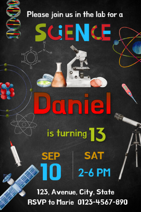Color Lab Invitation Science Lab invitation Birthday Template | PosterMyWall