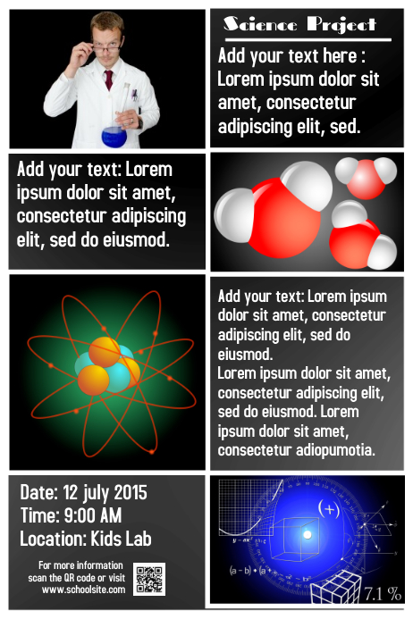 Fully editable science poster - Topics: physics and chemistry ...