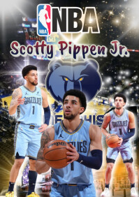 Scotty Pippen Jr. Memphis Grizzlies NBA BAsketball Sport A4 template