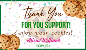 Scout Business Card Cookie Etykietka doczepna template