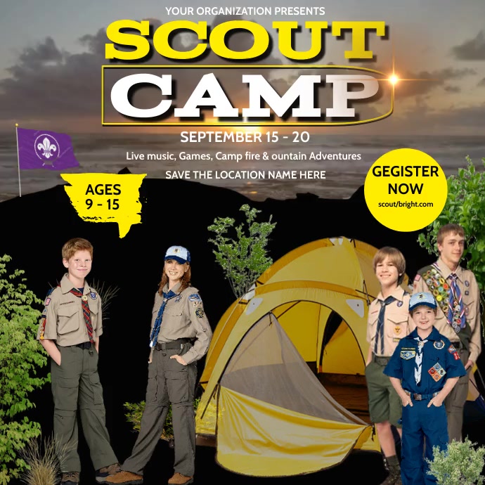 Scouting Post scout camp poster Template | PosterMyWall