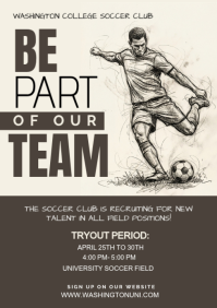 Brown Soccer Club Recruitment A3 Template