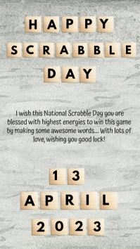 Scrabble day, national scrabble day. Instagram Story template