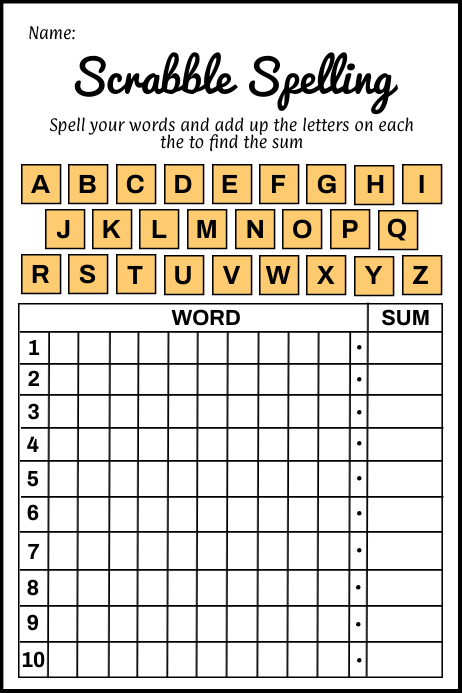 Copy of Scrabble Spelling Points Template | PosterMyWall Copy of Scrabble Spelling Points Template | PosterMyWall