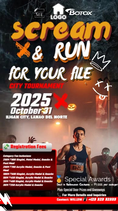 Scream, Run, and Win Big Instagram Story template