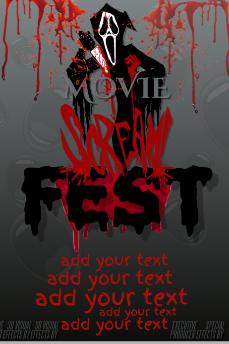 Шаблон Scream Halloween Movie Costume Contest Party Horror Haunted |  PosterMyWall