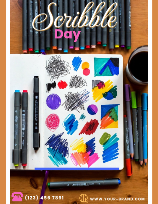 Plantilla de Scribble Day – Editable Social media Design Template flyer ...