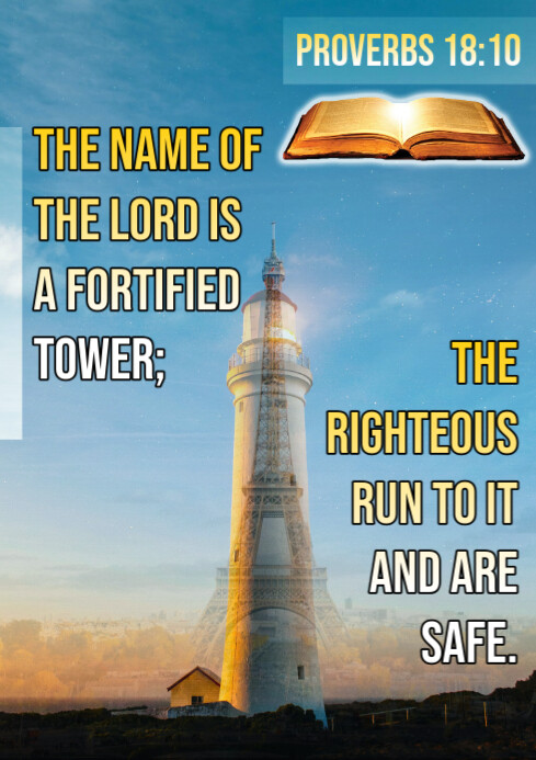 Scripture Proverbs 18:10 Template | PosterMyWall