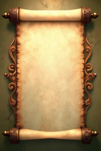 橙色 Vintage Scroll Poster Template