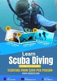 Scuba Diving Explore The Sea A4 template