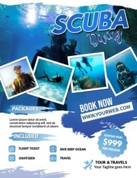 Scuba Diving Flyer Ulotka (US Letter) template