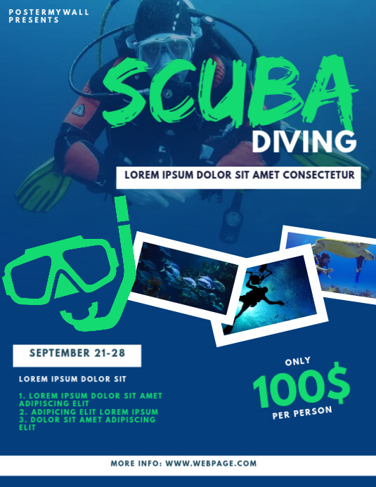 Scuba Diving Flyer Design Template PosterMyWall