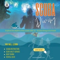 scuba diving school ad Square (1:1) template