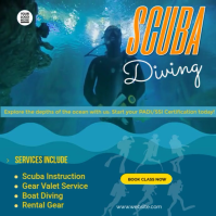 scuba diving school ad Square (1:1) template