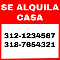 Se alquila casa Publicación de Instagram template