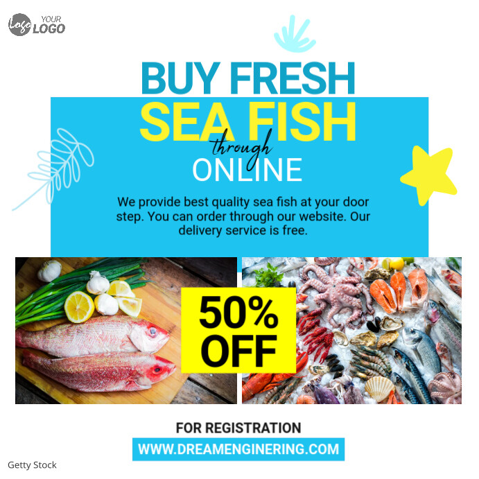 Sea Fish Sale Ad Template | PosterMyWall