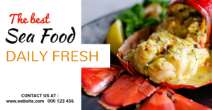 Sea food,seafood,menu Изображение, которым поделились на Facebook template
